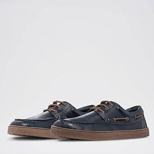 Groundies Urban Barefoot Wear Classic Navy Leather Boat Shoes for Women 7.5